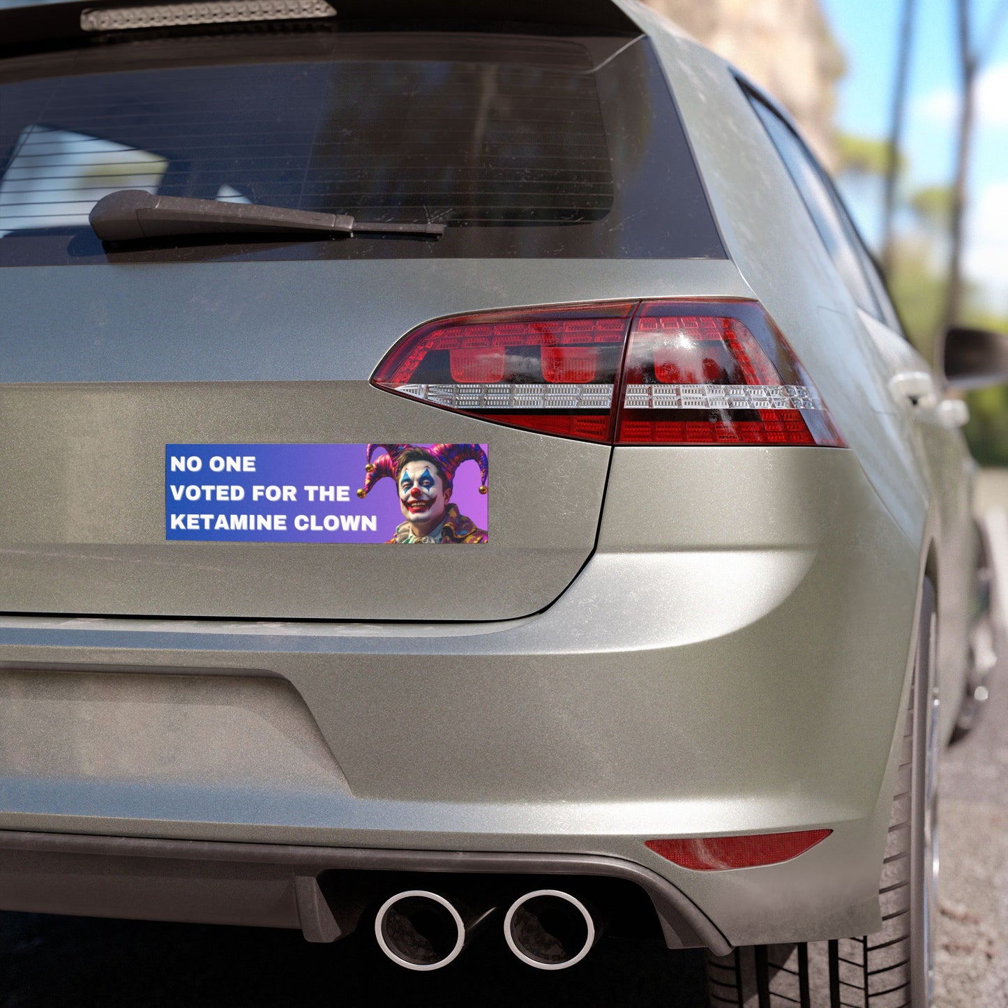 "No One Voted for the Ketamine Clown" Car Magnet – Bold, Satirical Protest Art for Your Ride