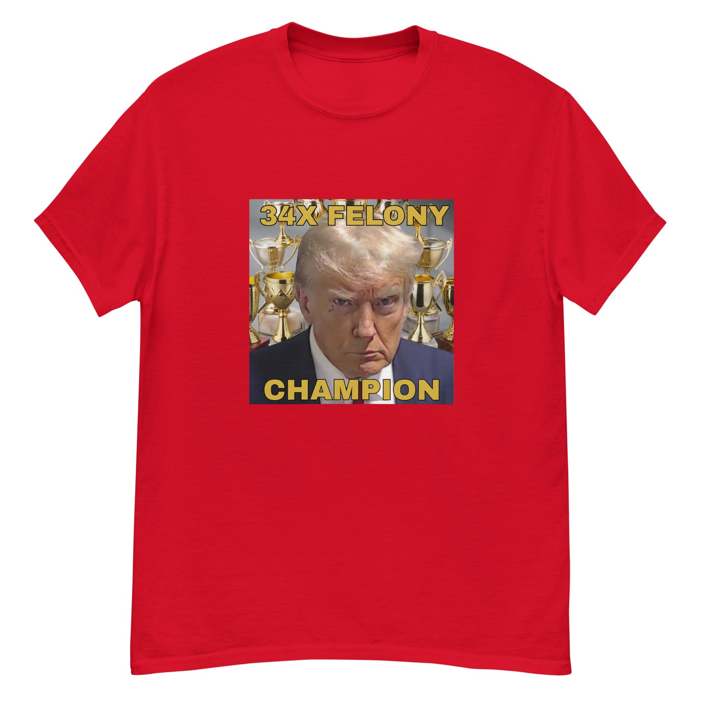 34X Felony Champion T-Shirt – Wear the Truth Loud and Proud